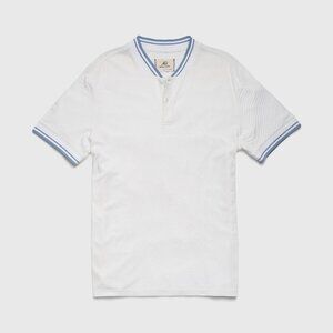 Surfside Supply White Piped Collarless Short Sleeve Performance Polo